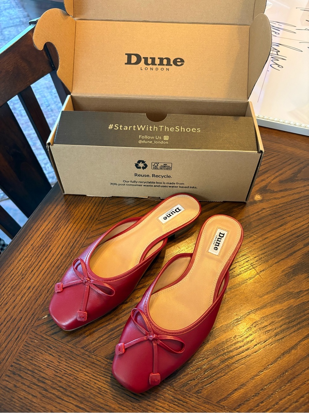 Dune London Ballerina Mules Size 7